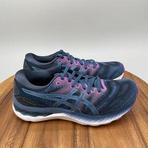 Asics Gel Nimbus 23 Shoes Womens Size 8.5 Blue Running Comfort Walking Sneakers